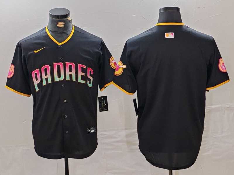 Men%27s San Diego Padres Blank Black Cool Base Stitched Baseball Jersey->san diego padres->MLB Jersey